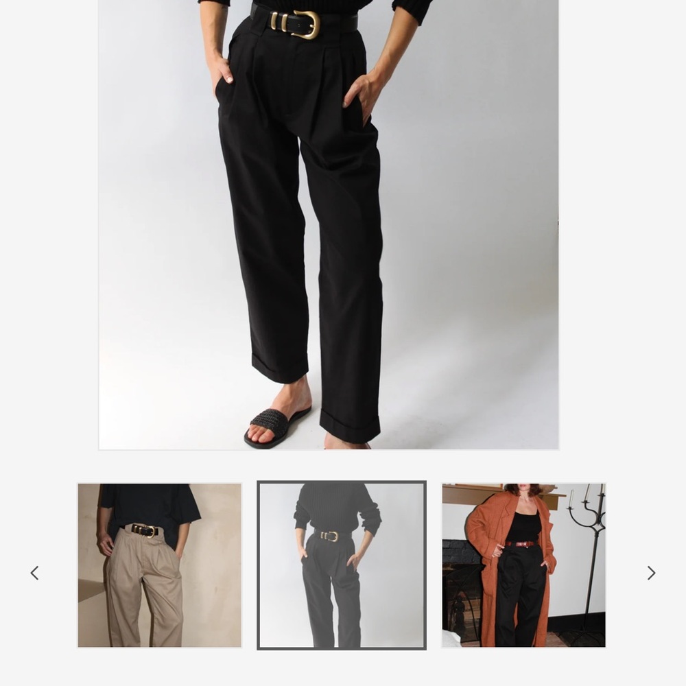 NA NIN High-Waisted Tapered Pleated Trousers